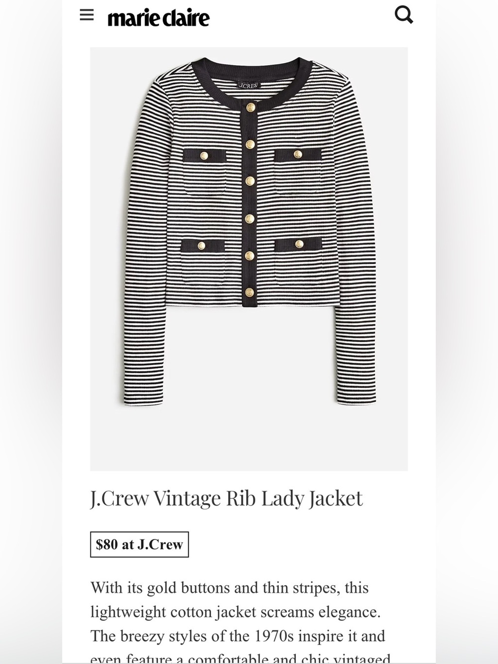 J.Crew Vintage Rib Lady Jacket Small - Picture 7 of 7